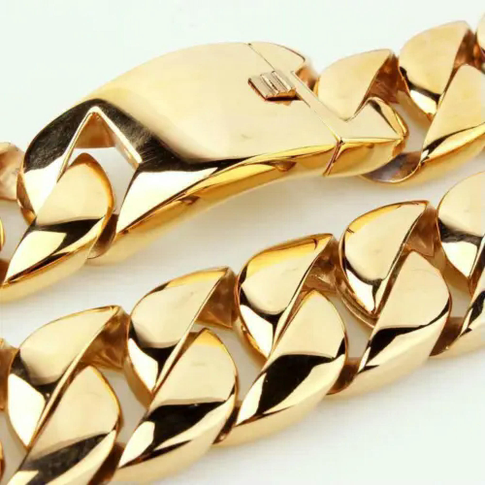 Heavy Big 24mm/32mm Silver Color/Gold Plated Cuban Link Chain Necklace Jewelry