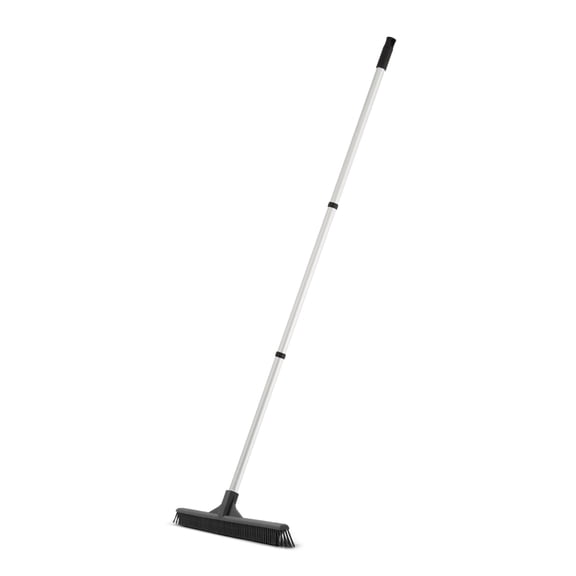 Superio 16" Slim Silicone Salon Broom for Liquid, Human Hair, and Pet Hair, and Fur Space Saving and Easy to Wash