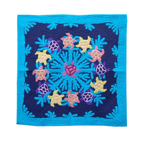 Hand Quilted Wall Hanging, 42"x42", MC Turtle