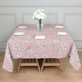 thumbnail image 3 of Pioneer Flower Floral Print Pattern Square Tablecloth,Waterproof Square Table Cover,Wipeable Spillproof Washable Table Cover for Home Kitchen Party Decor 60"x60"(152x152cm), 3 of 6