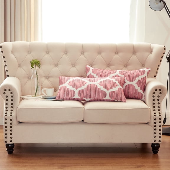Home Soft Things Honor Printed 2 Piece Throw Pillow Cover Set - 14" x 26" - Bridal Rose
