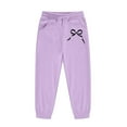 thumbnail image 4 of Kiijoy Tracksuits for Girls Cute Bow Hoodie Joggers Set Comfy Athletic Outfits, Sizes 4-16, 4 of 5