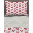 thumbnail image 3 of Hearts Comforter & Sham Bedding Set, Shapes out of Circles Dots Romantic Theme Valentines Day Feels Couple Love, 3 pcs Duvet Set Microfiber Filling Quilt, 5 Sizes, Blush Pastel Pink, by Ambesonne, 3 of 4