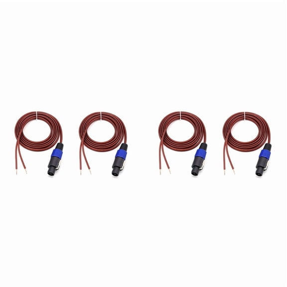 4Pcs Speakon Speaker Cable Bare Wire Open End Cable, Speakon to Speaker Wire Audio Cord Amplifier Connection Cord