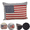 4th of July Pillow, variant on Bow Flag 4th of July Decorative Pillow, Red White and Blue Patriotic Pillows, 14" X 14" USA Throw Pillows for Couch, Living Room, Bed, Outdoor(2PC)