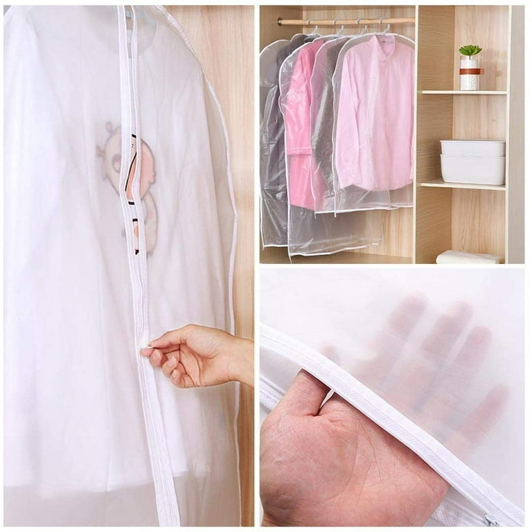 Buy Refrze Garment Bags with Zipper, Garment Cover, 8 Pack Clear Garment  Bags, Hanging Garment Bag, Dress Garment Bags for Closet Storage or Travel,  Breathable Garment Covers 24'' x 40''/ 8 Pack