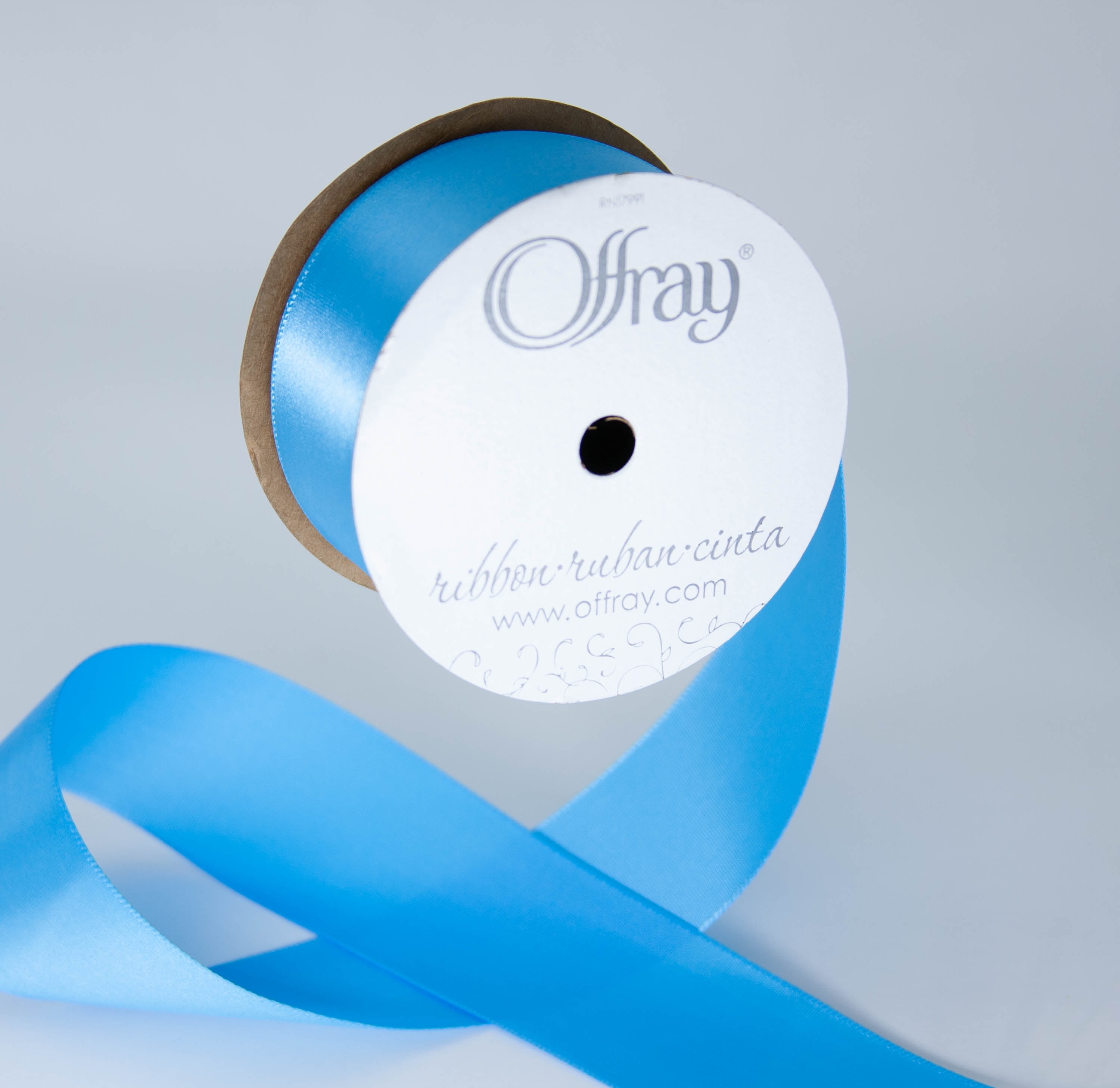 Offray Ribbon, Lagoon Blue 1 1/2 inch Single Face Satin