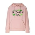 thumbnail image 4 of Waffle Sweatshirt Hoodie Women,Women Oversized Hoodies Casual Irish Shamrock Letter Print Waffle Long Sleeve Pullover Top Hooded Sweatshirt with Pocket, 4 of 4