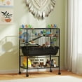 thumbnail image 2 of PawHut Grande Cage pour Hamster, Cage Roulante à 3 Niveaux pour Gerbille avec Tablette de Rangement, 2 of 10