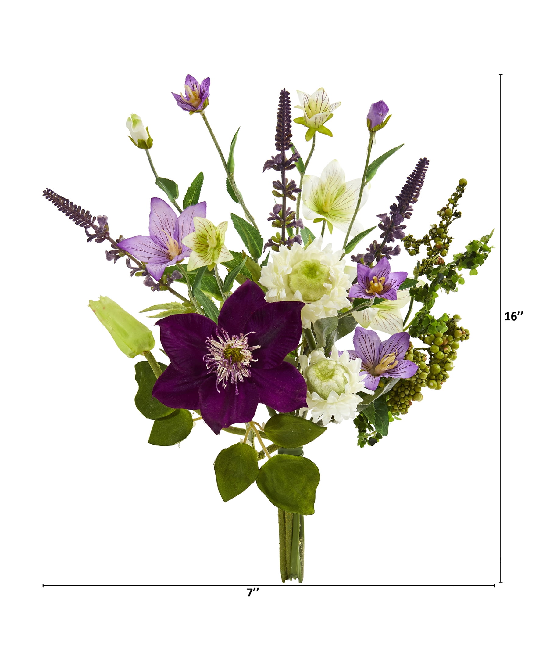 Nearly Natural 16in. Mixed Artificial Flower Bouquet (Set of 4)