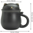 thumbnail image 2 of Ceramic Tea Mug with Infuser and Lid, Dingrich 350ml Cute Cat Tea Cup with Filter for Steeping Loose Leaf, Handmade Porcelain Teacup for Home Office (Black), 2 of 10