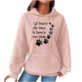 thumbnail image 3 of DDAPJ pyju Dog Mom Hoodies for Women Cute Dog Paw Print Hooded Sweatshirt Funny Letter Graphic Hoodie Waffle Knit Drawstring Pullover Tops 2025 Gifts Ideas Pink S, 3 of 5