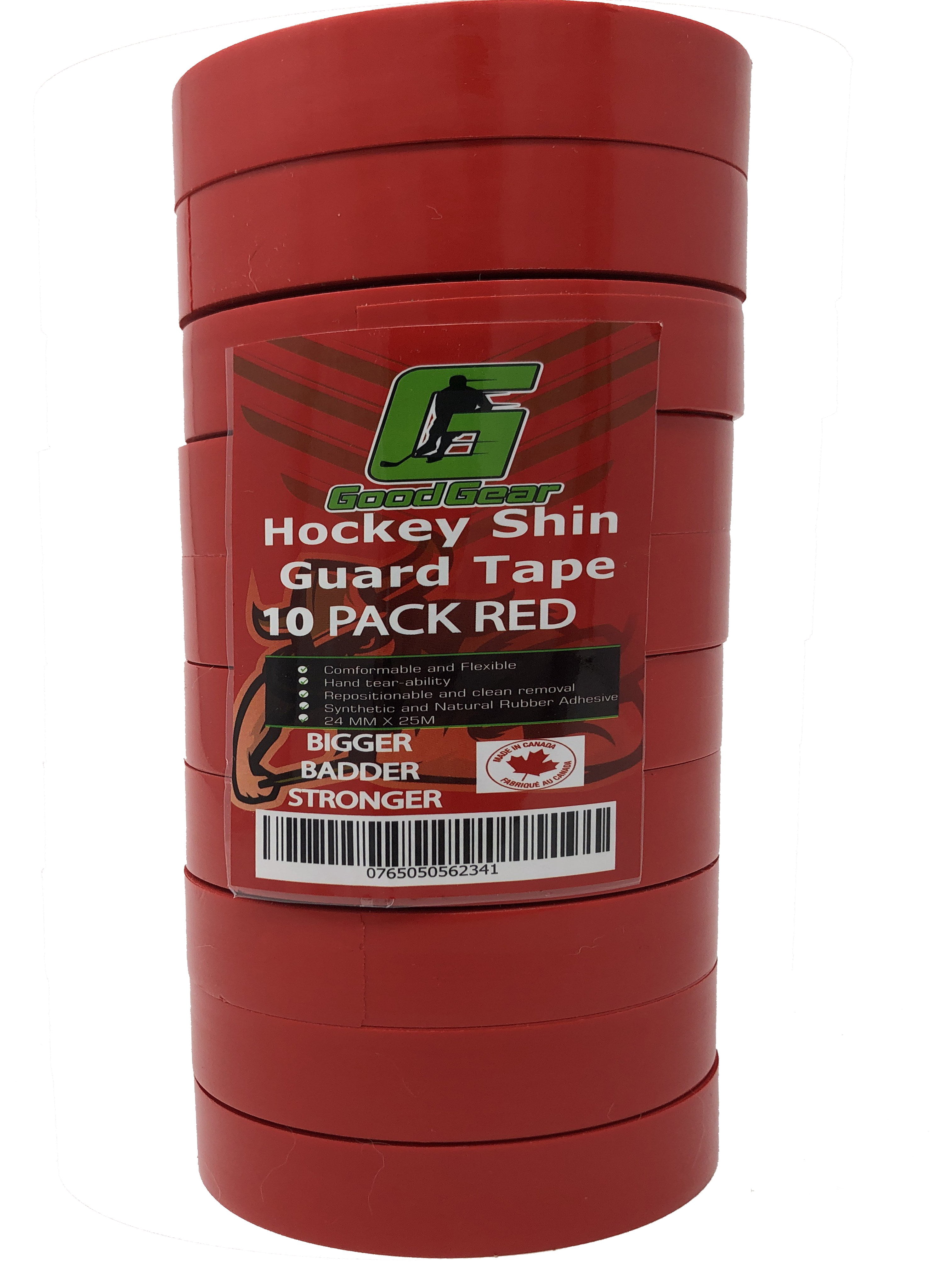 Easy Stretch, Easy Rip. Hockey Shin Guard Tape