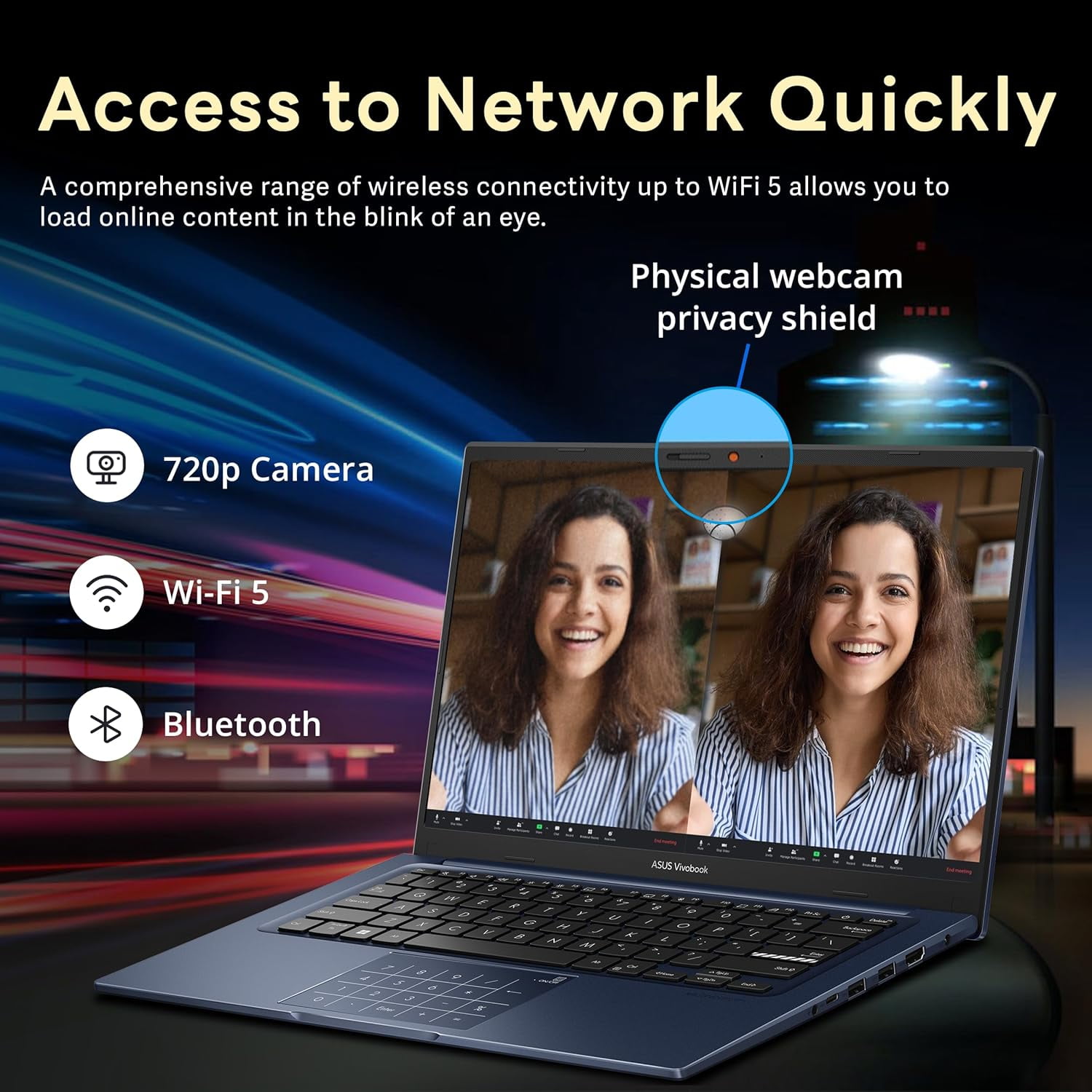 ASUS Vivobook 14 14" FHD Laptop, Intel Core i3 1315U, 40GB RAM, 2TB Storage(1TB SSD+1TB Docking Station Set), Intel UHD Graphics, 720p Camera, Win 11 Pro, Quiet Blue