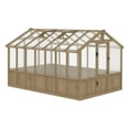 thumbnail image 4 of VEIKOUS 8' x 14' Outdoor Walk-in Cedar Wood Greenhouse with Adjustable Windows and Lockable Door, Light Mocha Brown, 4 of 18