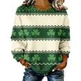 thumbnail image 7 of Womens St Patricks Day Sweatshirts Crew Neck Loose Holiday Green Print Shirts Casual Comfy Pullover Tops (L, Green O), 7 of 7