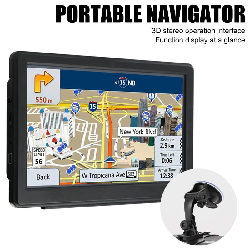 GPS Navigation for Car 7 Inch Vehicle GPS Navigation Portable Truck Navigator Touch Screen Multimedia Pre-Installed North America Lifetime Maps Free Update 
