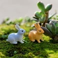 thumbnail image 4 of SPRING PARK 2Pcs Mini Rabbit Garden Fairy Ornament Plant Pot Home Figurine Decor, 4 of 7