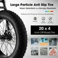 thumbnail image 2 of Bicicleta de montaña de 20 pulgadas para niños y adolescentes, marco de acero de alto carbono, frenos de disco, neumáticos anchos duraderos, suspensión delantera, 7 velocidades, 2 of 5