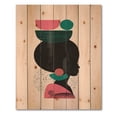 thumbnail image 3 of Designart 'Ethnic Geometric Silhouette of African American II' Modern Print on Natural Pine Wood, 3 of 5