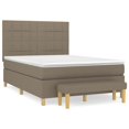 Box spring bed with mattress taupe 140x190 cm fabric
