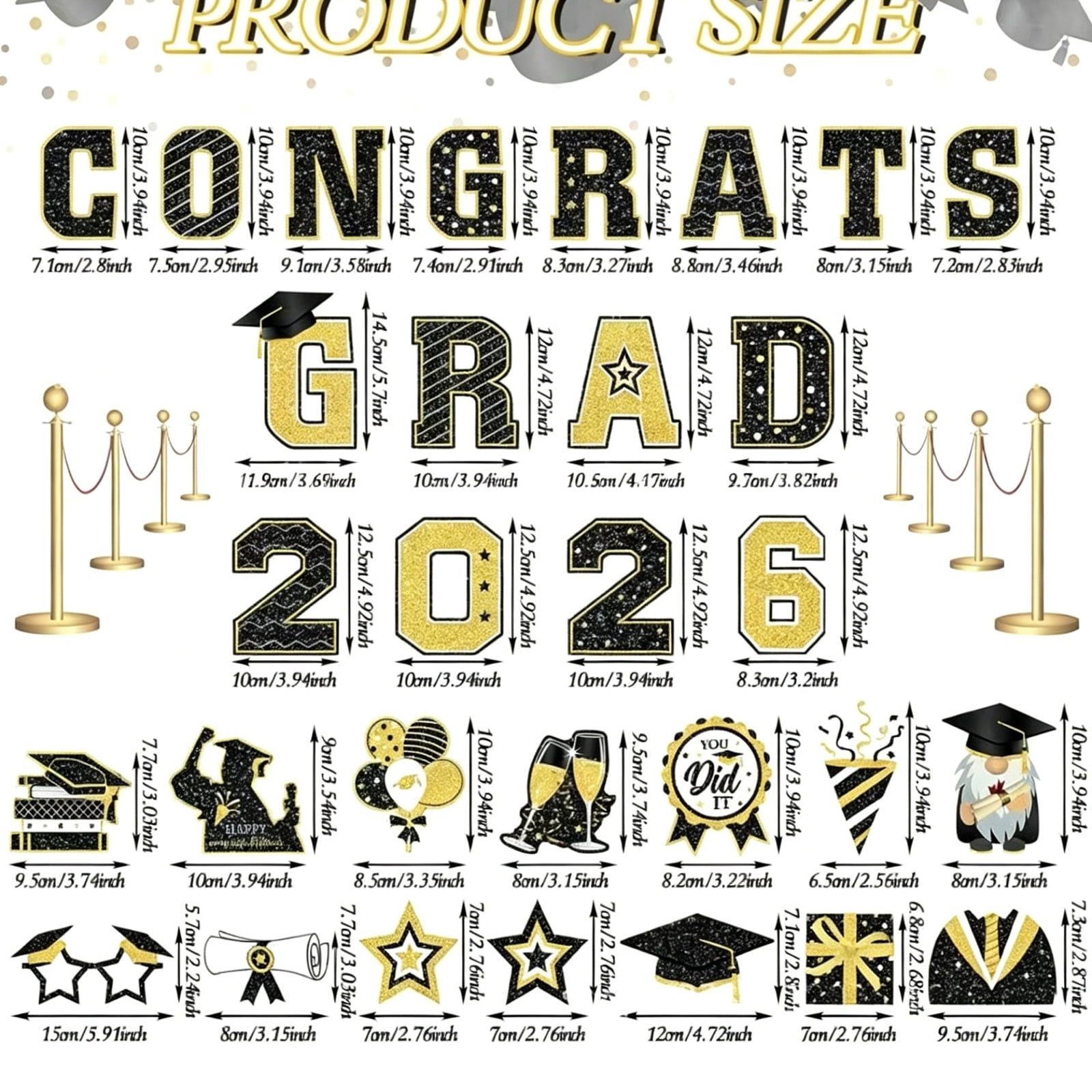 Car Magnets, 2026 Graduation, Suitable for Graduation Celebration, Have 30 Pieces Decorative Magnets
