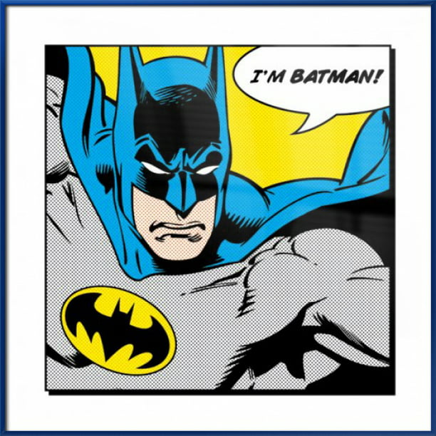 Batman - Framed DC Comics Pop-Art Poster / Art Print (Quote: I'M BATMAN!)  (Size: 16