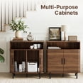 thumbnail image 6 of SUNCOZE Sideboard Buffet Cabinet with Sliding Doors, Modern Storage Cabinet for Dining Room, Living Room, Kitchen or Entryway, Walnut Finish, 6 of 9