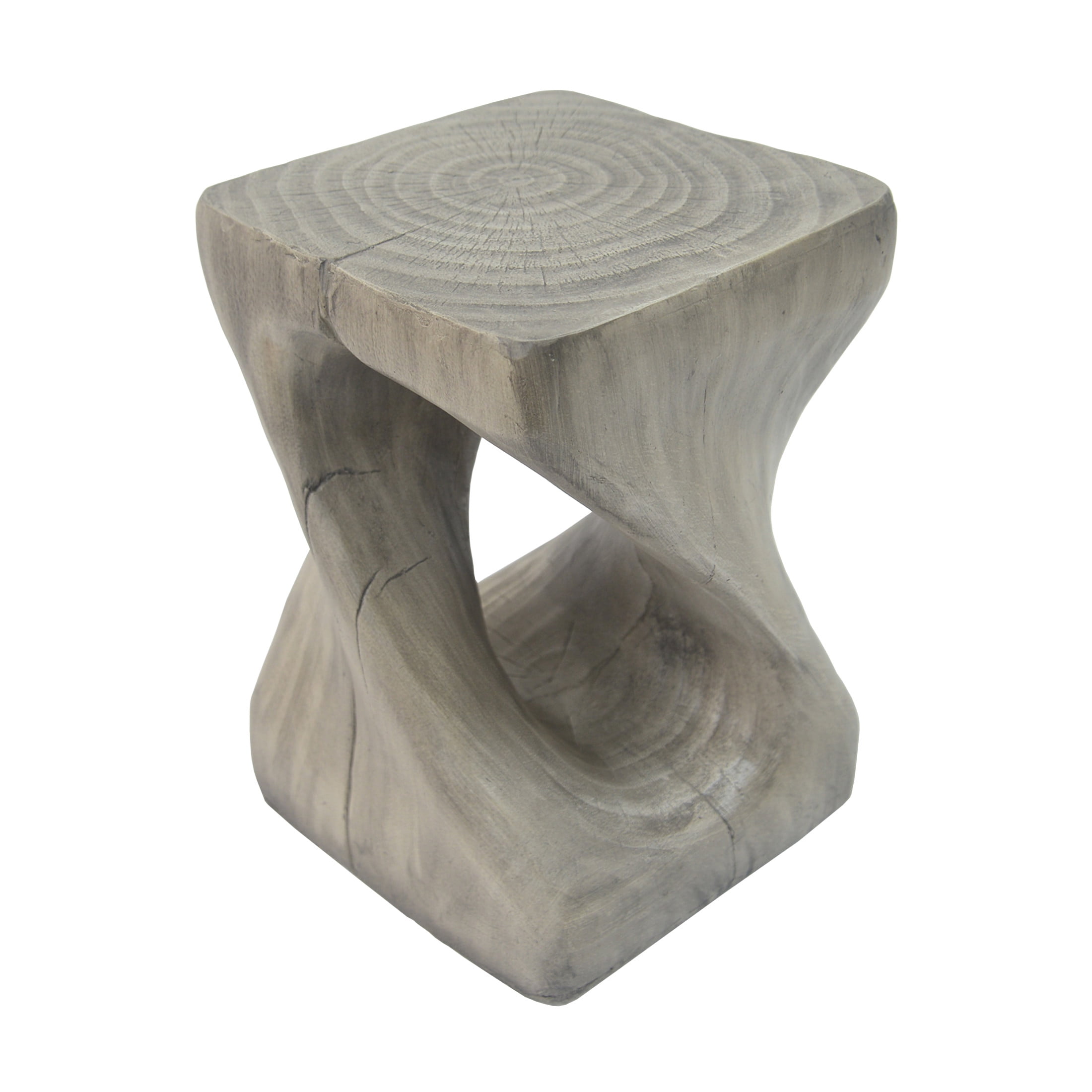 Christopher Knight Home 16" Natural Wood Twist Shape Design MGO Outdoor Side Table, Gray