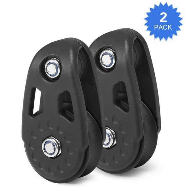 2 PCS Kayak Slide Rail Anchor Trolley Kit Pulley Blocks for Kayak Canoe
