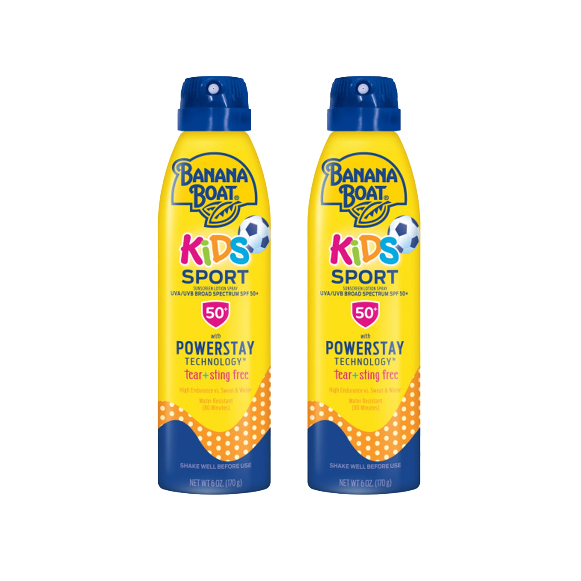 Banana Boat Kids Sport Continuous Sunscreen Lotion Spray SPF 50+ 6 oz (Pack of 2)