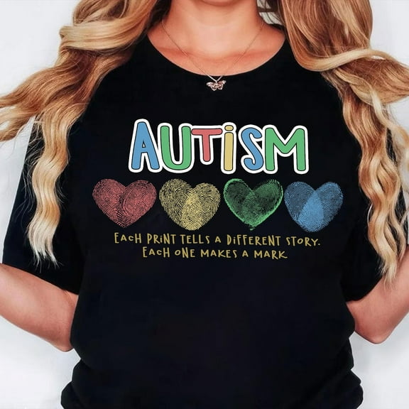 Autism Awareness Shirt, Each Print Tells a Story Tee, Neurodiversity Month Shirt, Acceptance and Support T-Shirt for Advocacy