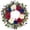 D017- Style Q, variant on Front Door Wreath, Red White Blue Wreath, July 4Th Wreath, Patriotic Outdoor Decorations, 18 Inch Diameter Asymmetrical Hanging Foliage Wreath with Star Stripe Bow, Ideal for 4Th