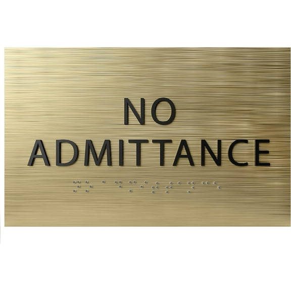 ADA CENTRAL SIGNS - 6" X4" No Admittance Sign - ADA Compliant Tactile Graphics Grade 2 Braille Text Surveillance Sign | Privacy, No Disturbance Plastic Signs for Home, School, Business, and Apartments