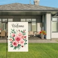 thumbnail image 3 of AMHNF Linen Garden Flag with Floral Welcome Design for Spring Summer Home Outdoor Garden Yard Door Decor 12x18 inch, 3 of 5