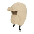 thumbnail image 2 of SYMOID Women and Men Winter Trapper Hat - Khaki Acrylic Quilted Hat, Warm Cold Weather Headwear with Adjustable Face Mask, Soft Free Size Fits Most Adults,Size Free Size, 2 of 2