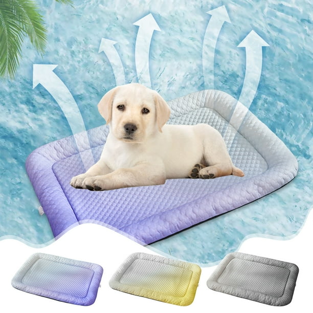 Alfombrilla refrescante para mascotas para perros y gatos | Almohadilla de frijol de hielo de verano Fibra de alta tecnología no tóxica | Transpirable, lavable a máquina, plegable | Multicolor