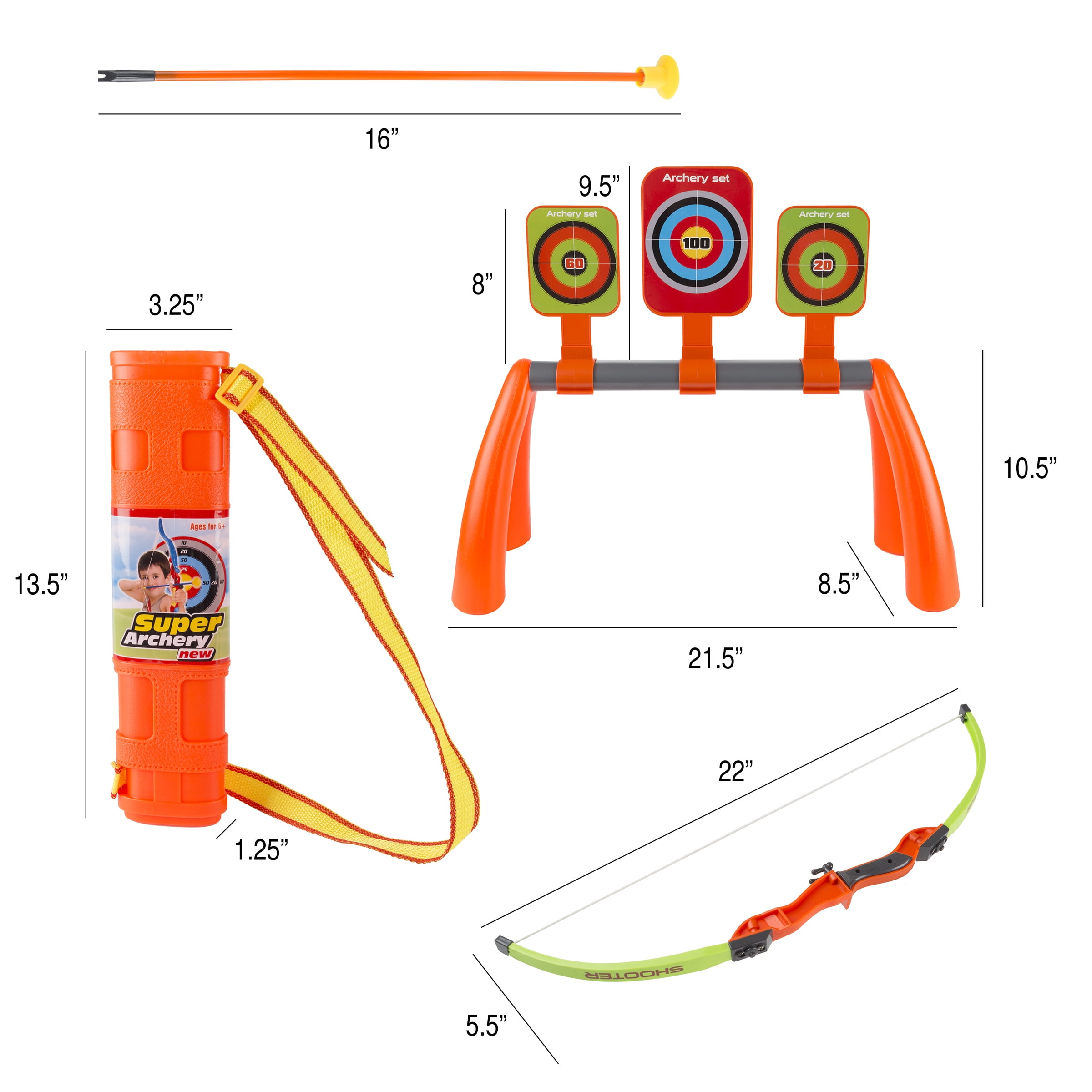 Kids Bow and Arrow Set - Safe Toy Beginner Archery Game by Hey! Play!