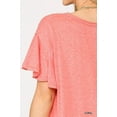 thumbnail image 4 of Solid Round Neck Frill Sleeve Top With Scoop Hem M, 4 of 8