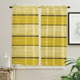 thumbnail image 3 of Yellow Retro Wood Grain Small Curtain Rod Pocket Short Curtains Half Drapes Partition Cabinet Door Window Curtains Home Decor, 3 of 6