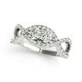 thumbnail image 1 of Bague Diamant Ronde en Or Blanc 14k Infinity Deux Pierres 1/2 cttw SZ 5.5, 1 of 4