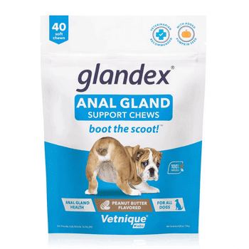 Glandex Anal Gland Support Fiber Supplement for Dogs 40ct Peanut Butter Chews