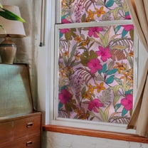 DKTIE 17.7"x78.7" Decorative Window Privacy Film with Floral Texture Pattern, Which Can Protect Against UV Rays, Static Electricity and Heat,Is Detachable and Suitable for Bedrooms and Balconies