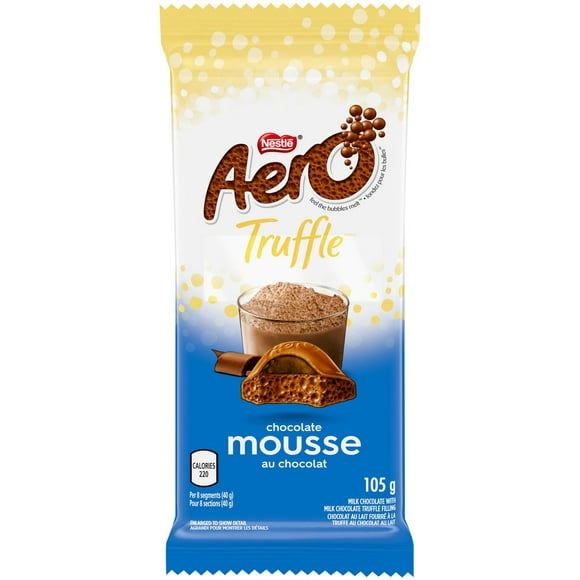 Barre de chocolat au lait NESTLÉ AERO TRUFFLE Mousse au chocolat 105 g