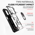 thumbnail image 3 of Armor Case for Samsung Galaxy S24 FE with Camera Lens Sliding Cover & Ring Stand & Support Magnetic Car Mount, Military Grade Shockproof Heavy Duty Protective Case for Galaxy S24 FE, Silver, 3 of 8