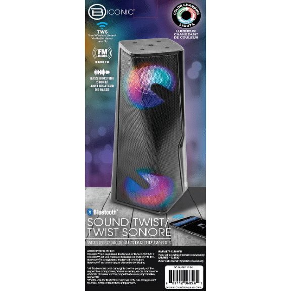 B Iconic Portable Bluetooth Speaker, Black