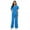 Blue, variant on Xutthjh Women Scrubs Top Short Sleeve V-Neck Tops+Pants Nursing Working Uniform Set Suit