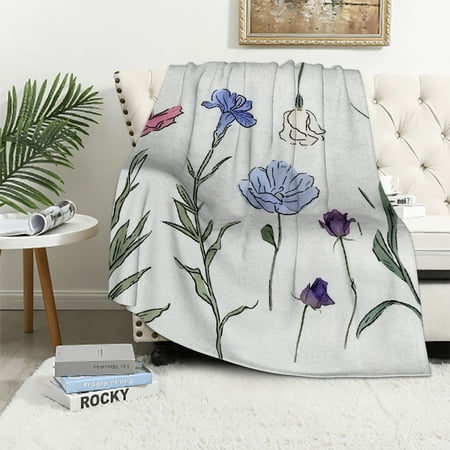 Shiartex Personalized Birth Flower Blanket with Name, Gifts for Mom from Daughter Son, Customized Mothers Day Throw Blanket for Mom,Custom Blanket Gifts 40x50in