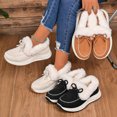 thumbnail image 5 of Xfvqtps Womens Winter Snow Boots Fashion Casual Warm Wedge Heel Thick Sole Faux Fur Collar Lace up Boots with Bow Soft Suede Comfortable Shoes Black, 5 of 5