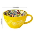 thumbnail image 3 of Btomtd 13.5oz Bohemian Style Ceramic Tea Cup and Coffee Mug, Colorful Shaped Mug for Morning Breakfast and Afternoon Tea, Holiday Gift Cups for Halloween and Christmas, Yellow, 3 of 6